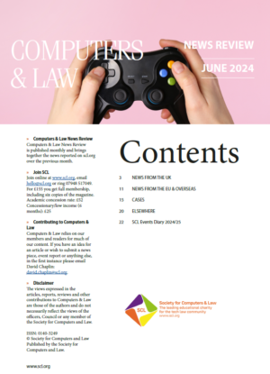 fornt page of Computers & LAw News Review June 2024