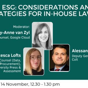 ESG: considerations and strategies for In-House Lawyers Webinar